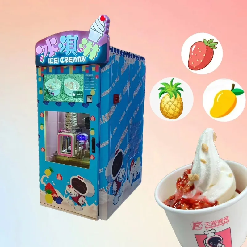 Small Commercial Softy Soft Serve Ice Cream Making Machine Pro Glace Ice Cream Vending Machine with SDK Function