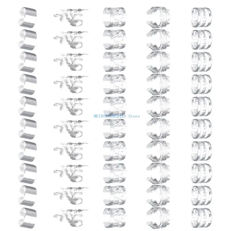 

C1FE Halloween Ethnic Hair Jewelry For Braid Hair Clip Hair Rings Dreadlock Bead Braid Clip Hair Beads Loose Coil Braid Rings