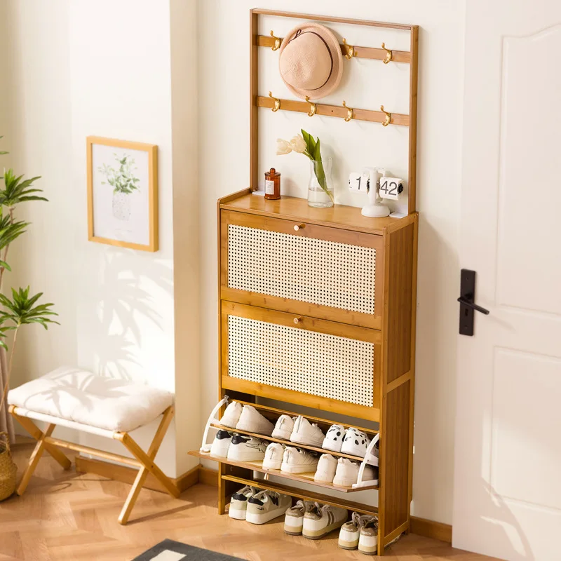 

Durable Ultra-thin Shoe Cabinet, Multi-layer Entrance To The Home Against The Wall, Extremely Narrow Tipping Bucket Shoe Rack