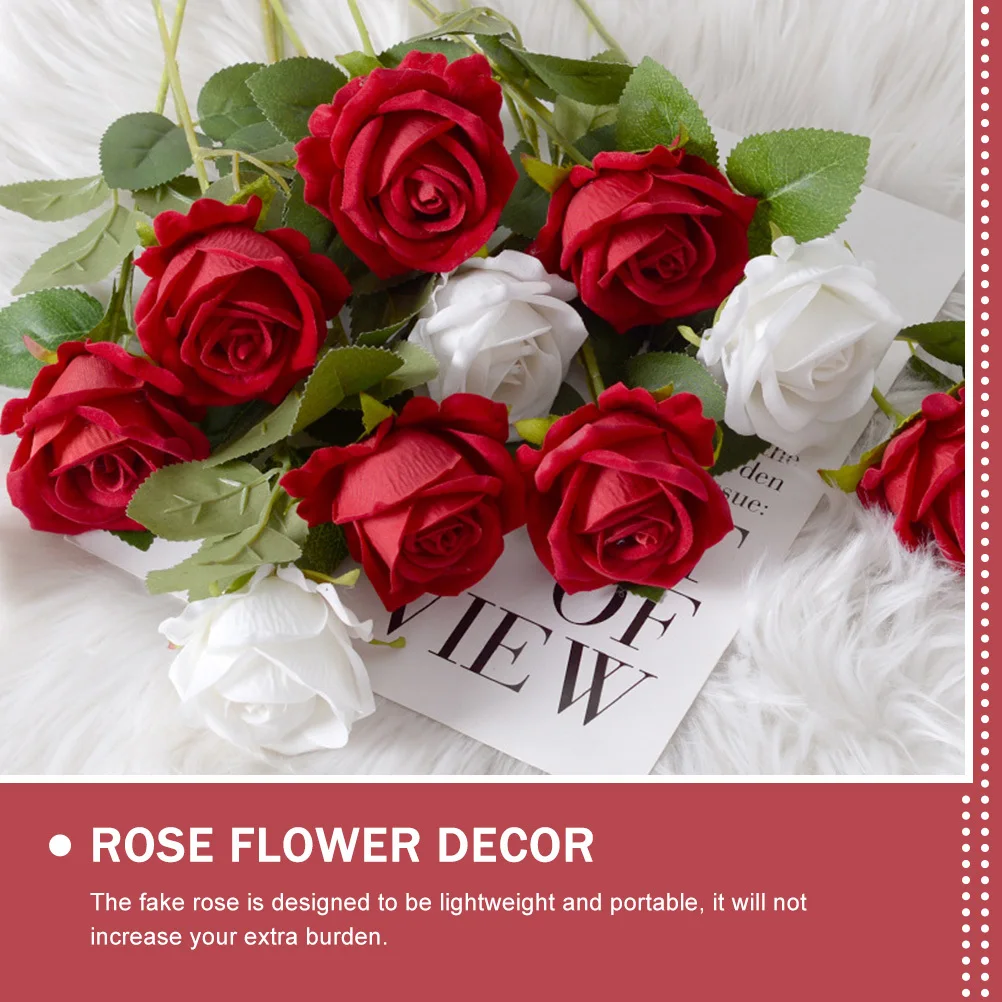 

4Pcs Realistic Simulated Rose Flowers Fake Flower Ornament for DIY Decorative Arrangements Household Window Display and