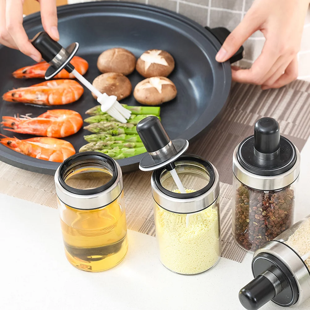 

1Pcs Glass Seasoning Dispenser Bottle Food Grade Oil Vinegar Soy Sauce Jar Modern Anti-Drip Spout Design Kitchen Condiment