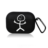Creative Line Cute Black Earphone Case for AirPods Pro 3/Pro 2 /Pro/4 /3 /1or2 Headset Protective Cover Cute Cartoon Simple Case