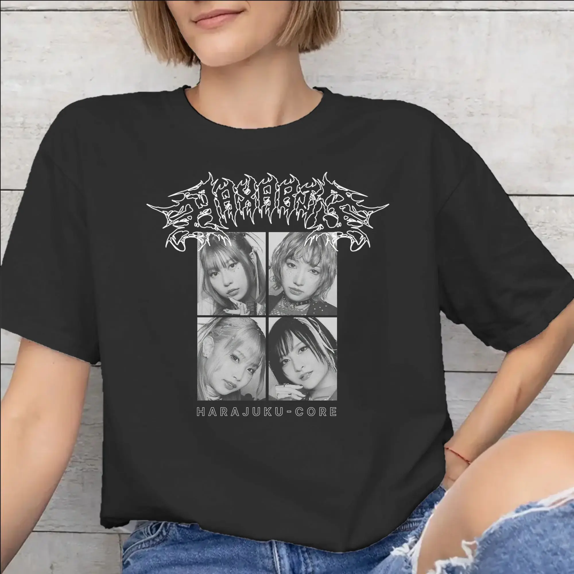Men Women Graphic Print Hanabie Band   Tee T Shirt Pure Cotton  T-shirts Clothes