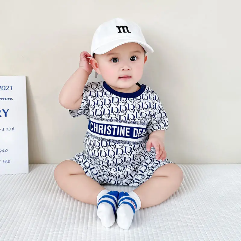 Summer New Baby Short-sleeve Onesie Boys and Girls Romper Newborn Children\'s Climbing Clothes Thin Infant and Toddler Outfits