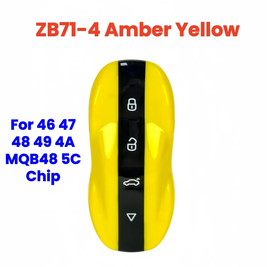 Peter-Key Keydiy ZB71-4 Smart Car Key Amber Yellow Compatible with 46 47 48 49 4A MQB48 5C Chip Models Super Car Remote Key