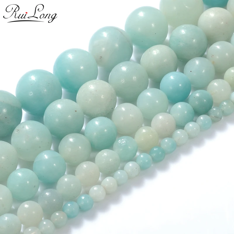 2/3/4/6/8/10mm Natural Stone Green  Amazonite Stone For Diy Jewelry Bracelet Necklace Making