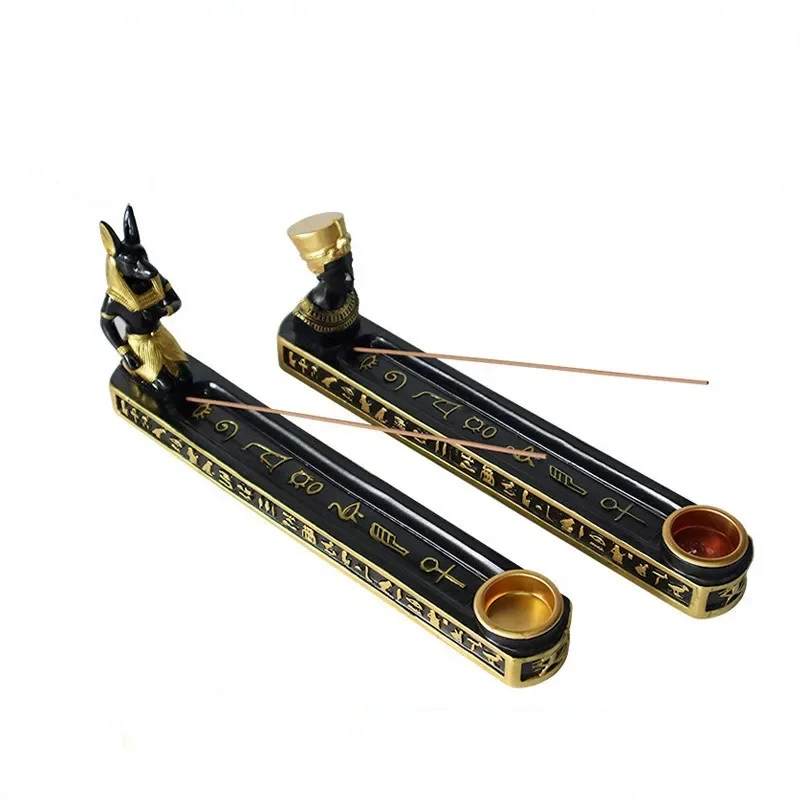 1PC Egyptian Vintage Dog God Resin Crafts Incense Insert Interior Decoration Tourism Souvenir