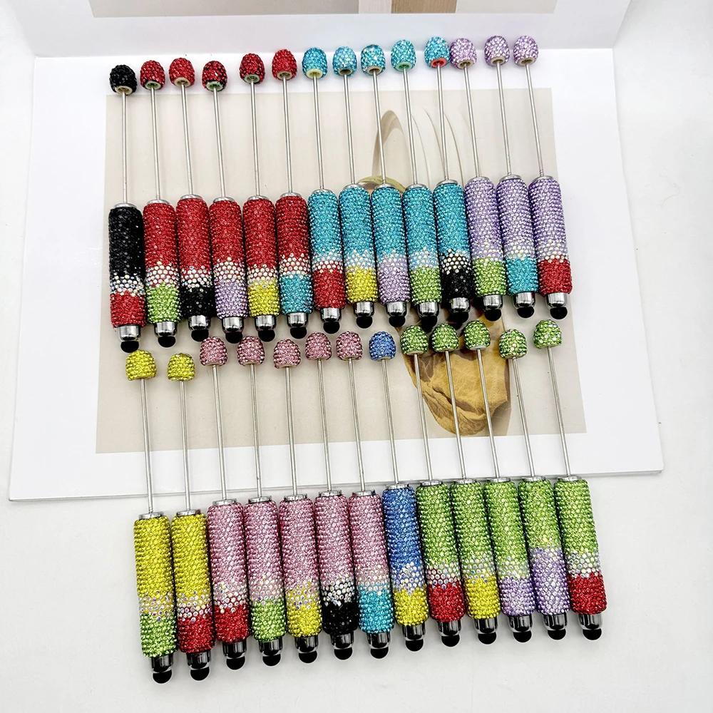 

50Pcs Touch Screen Diamond Pen Exquisite Handmade Glitter Sparkling Beaded Ballpoint Pen Capacitive Touch Pens Gift for Student