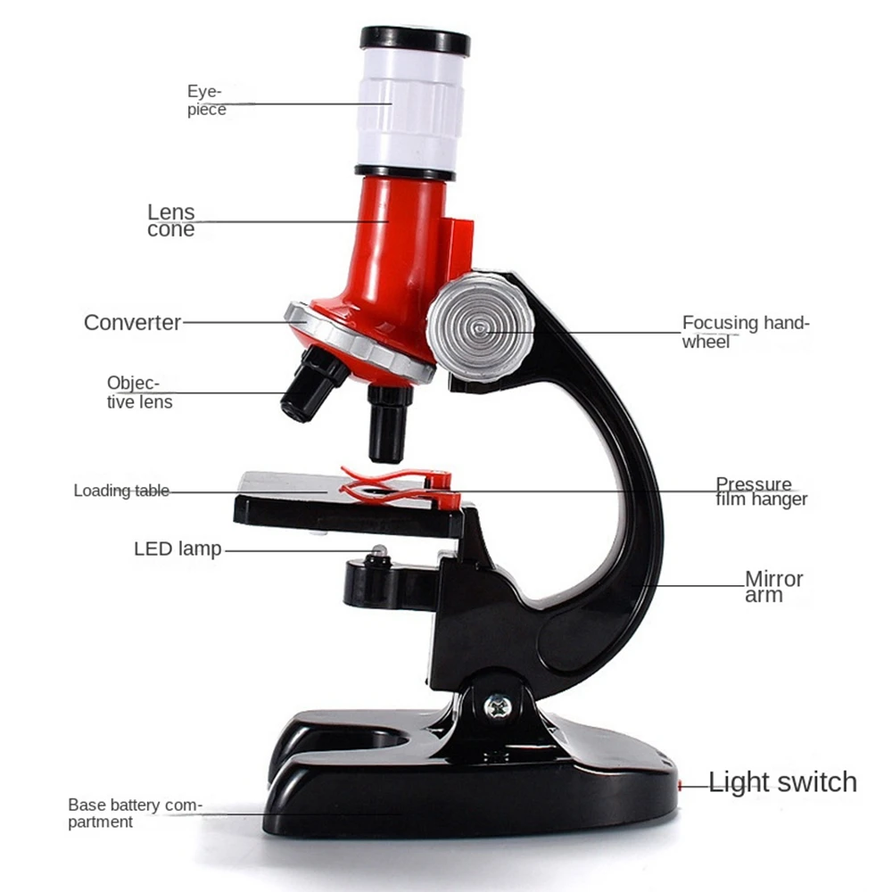 Giocattolo per microscopio per bambini 1200 volte esperimento scientifico per studenti Puzzle Set di giocattoli per la scienza e l'istruzione