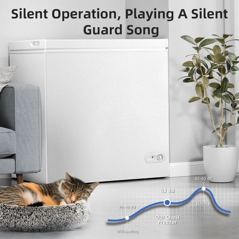 Antarctic Star 7.0 Cu.ft Chest Freezer 6.8℉to -4℉with Removable Basket Free Standing Top open Door Compact Freezer