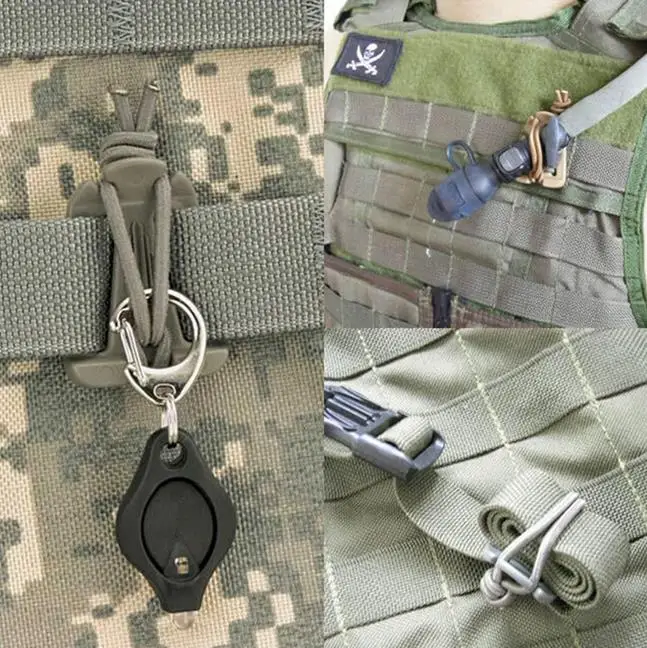 Elastic Outdoor Rope Webbing Buckle/Ribbon Fixed Clip Camping Tool ITW Webdom Web Dominator Molle Backpack Carabiner 1pcs