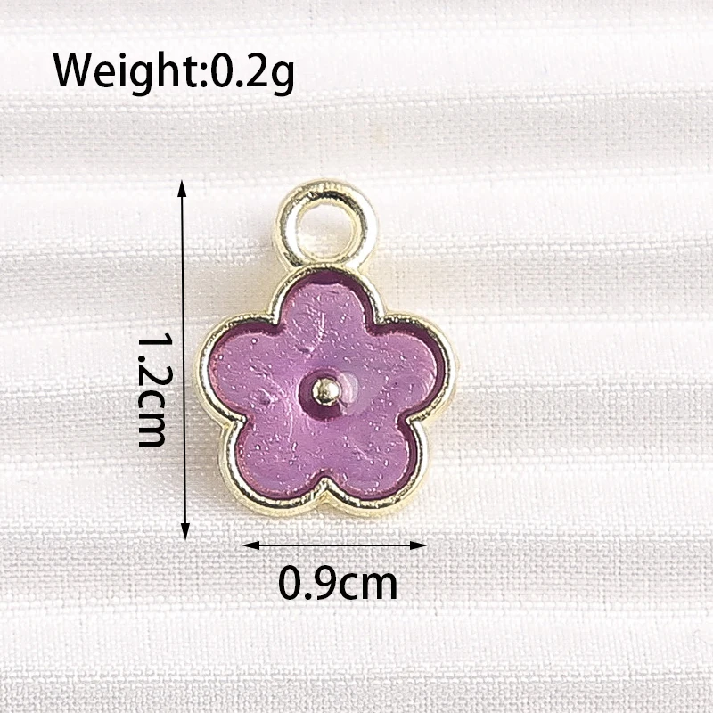 10pcs 9x12mm Cute Mini Enamel Flower Charms Pendants for Jewelry Making Necklaces Earrings Bracelets DIY Handmade Craft Supplies