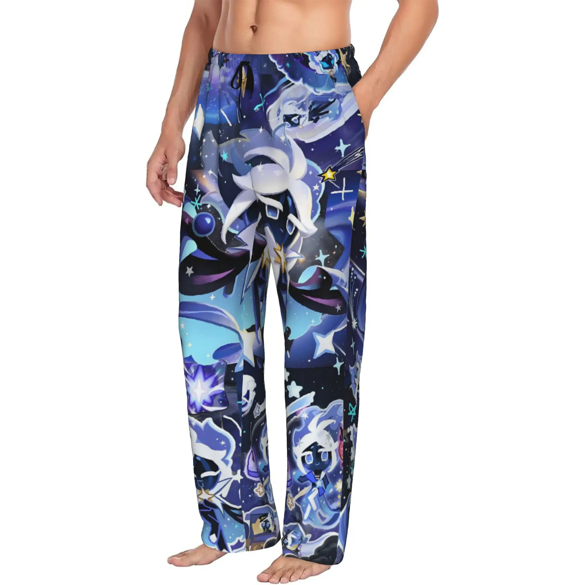 Custom C-Cookie Run Kingdom Pajama Pants Sleepwear Men's Elastic Waistband Game Cartoon Sleep Lounge Bottoms with Pockets