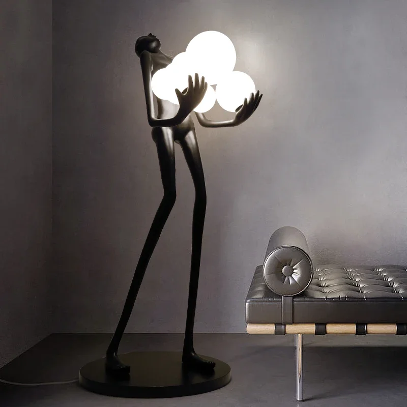 ZK Sculpture Ball Floor Lamp Designer Hotel Lobby Exhibition Hall Creative Large Figure Floor Lamp