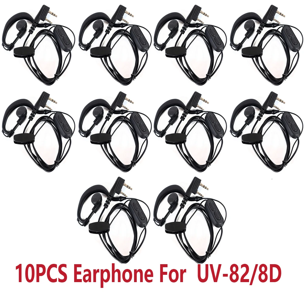 10Pcs BaoFeng Original Earphone Walkie-talkie Headset For UV-5R UV-82 BF-888S 666S 777S Quansheng UV-K5 UV-K58