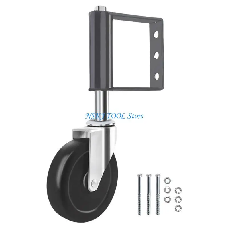 L8RC Spring Loaded Gate Caster Wheel Heavy Duty Gate Wheel with 360 Swivels Gate Support Helper for Outdoor Wooden Gates