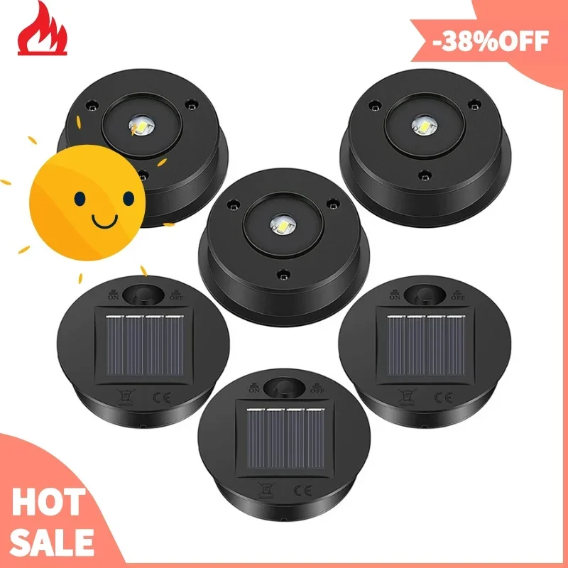 6 Pcs Solar Lights Replacement Top 7 Solar Lantern Parts LED Solar Panel Lantern Lid Lights for Outdoor Hanging