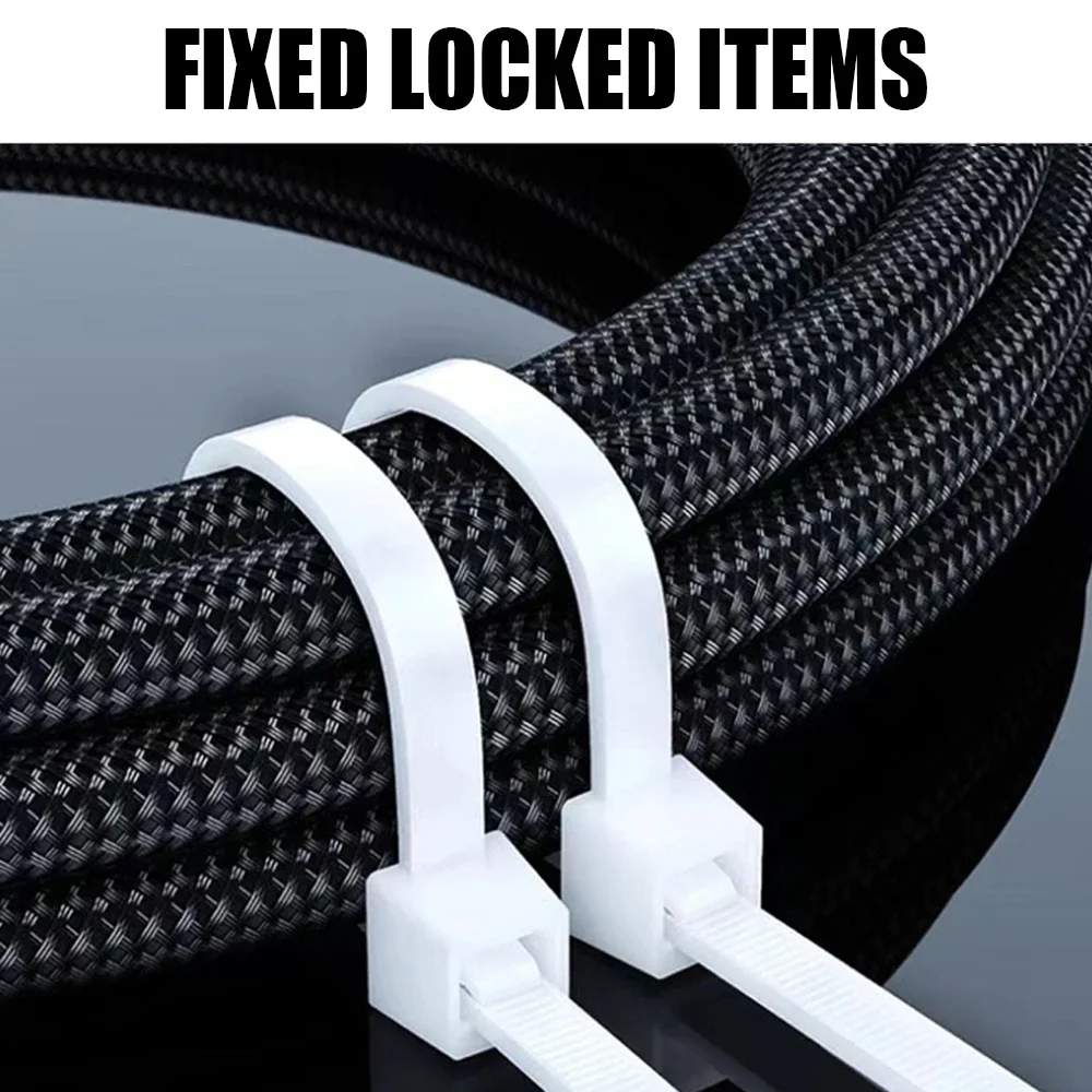 Plastic Cable Ties Self-locking Rings Reusable Nylon Cable Zipper Ties Cables Straps Fastening Loop For Home 100/200/300PCS