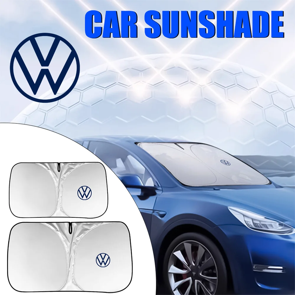 Car Front Windshield Sunshade Cover UV Protection Sun Visor for Volkswagen VW RLINE POLO GOLF PASSAT Beetle Jetta T-ROC Tiguan R