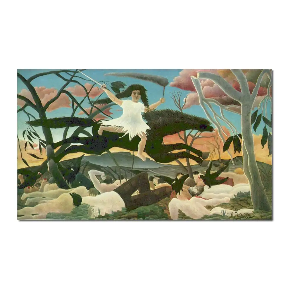 

Modern landscape painting The war (La cabalgada de la discordia) Henri Rousseau High quality Hand painted