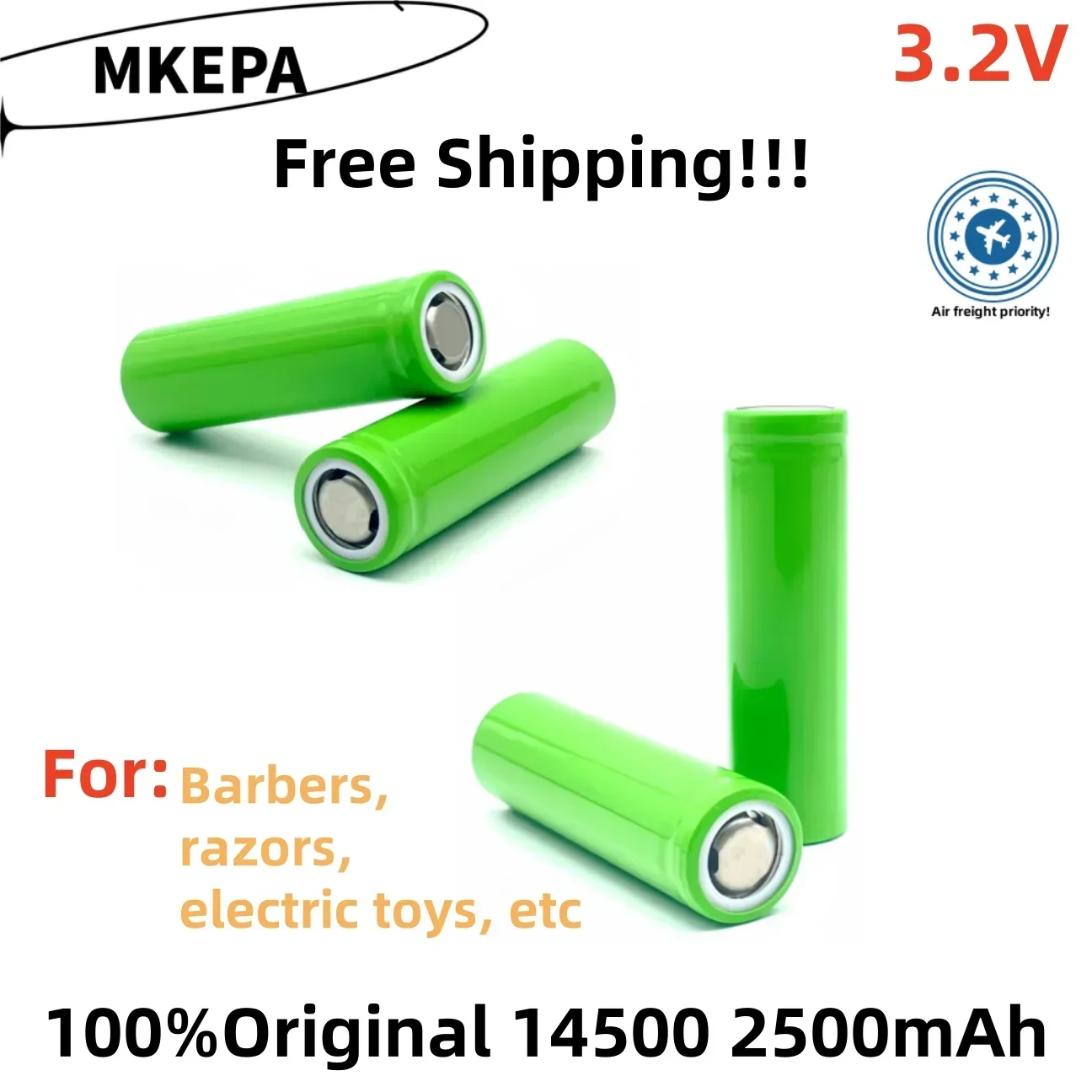 Original 3.7V 14500 rechargeable lithium battery, 2500mAh, suitable for hair clippers、 shavers、 electric toys, etc.