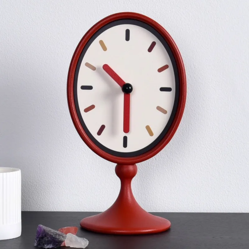 

Aesthetic Cute Retro Desk Clock Elegant Luxury Table Clock Display Vintage Creative Desktop Clocks Living Room Ornament Decor