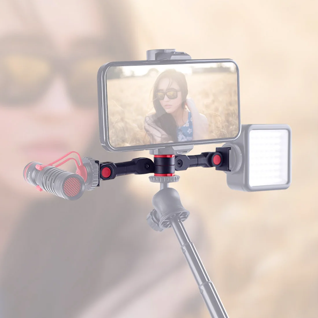 Rotatable Cold Shoe Mount Adapter with 1/4\