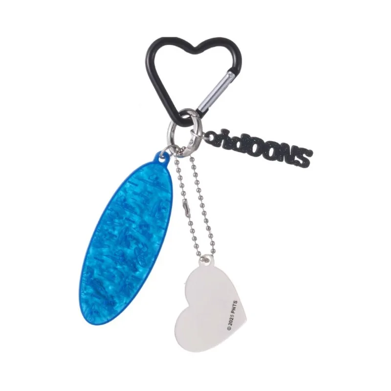 MINISO Kawaii سنوبي المفاتيح المحيط مذكرات الماس القلب الخرز لوح التزلج مرآة قلادة هدية للفتيات عيد ميلاد