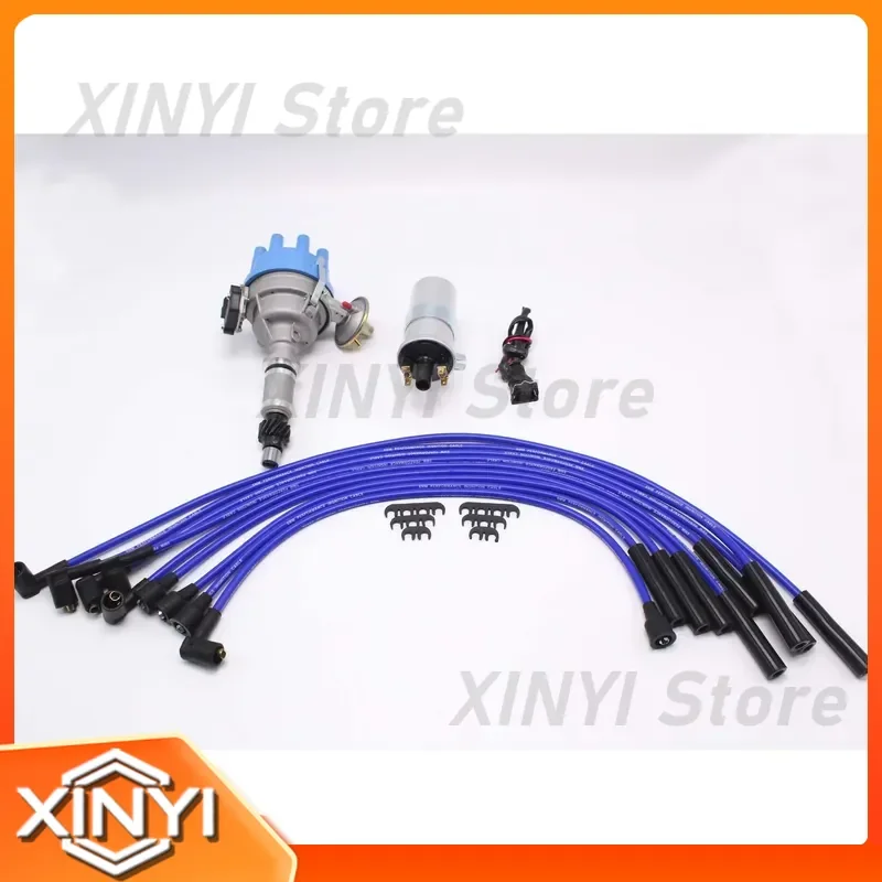 For Rover V8 3.5 3.9 4.2 Distributor Viper Ignition Coil and 8mm Blue HT Leads VA2386