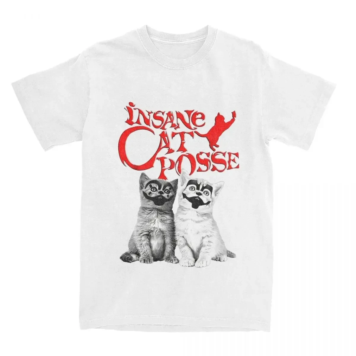 Männer Frauen Insane Cat Posse Halloween T Shirts Insane Clown Posse Baumwolle Tops Humorvolle Rundhals T-shirt 4XL T-Shirt 70210