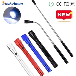 Portable LED Flashlight Outdoor Tools Emergency Light Flexible Head 3 LED Flashlights Telescopic Torch with Magnet