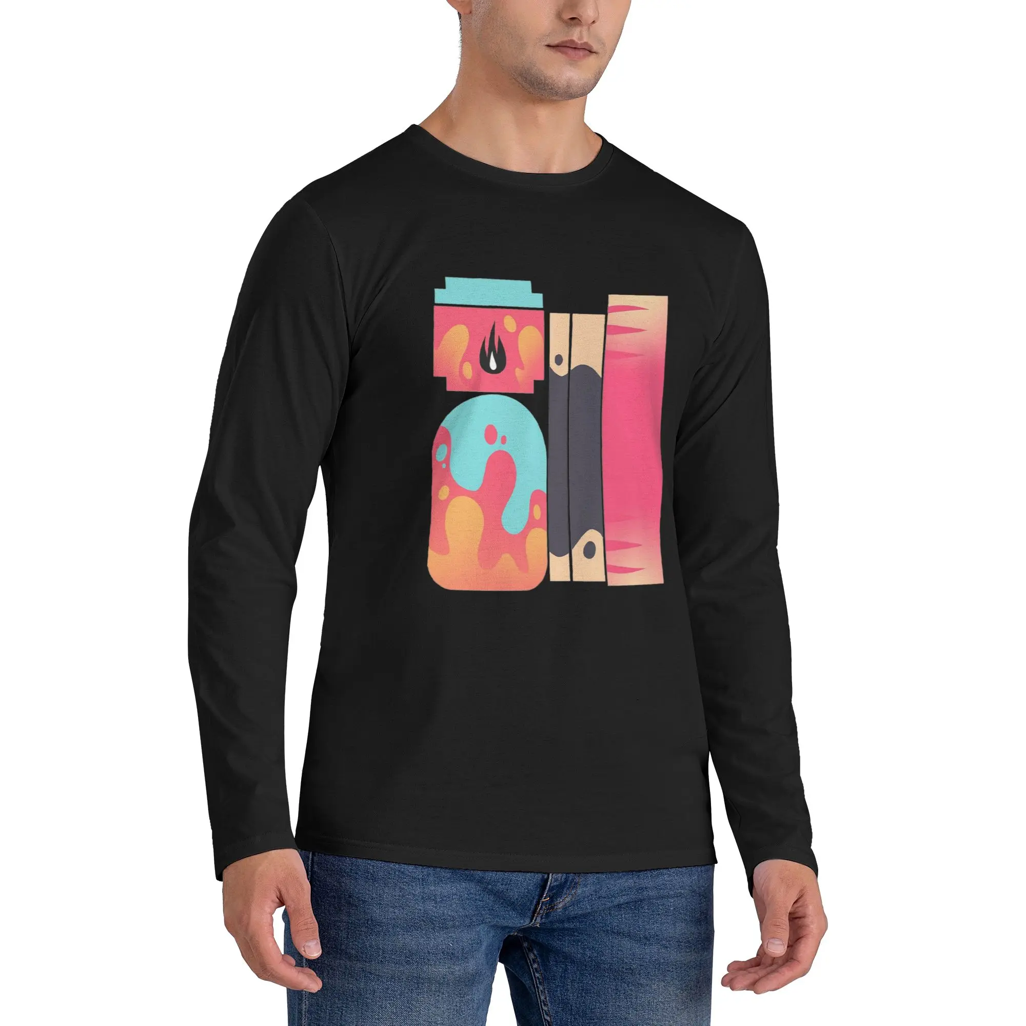 

Helluva Boss - Beelzebub Men's Long Sleeved T-shirt Casual Round Neck T shirts Spring and Autumn Men tops