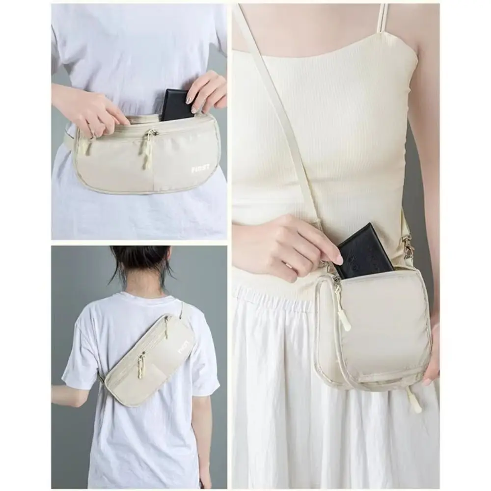 حقيبة خصر رياضية خفيفة غير مرئية مضادة للسرقة بسحّاب للسفر، حقيبة صدر ذات سعة كبيرة قابلة للتنفس، محفظة أمان للجري #5