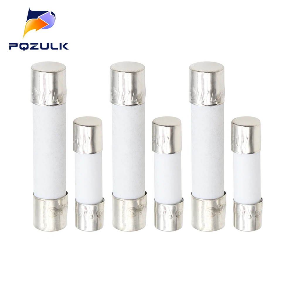 5X20MM 6X30MM Fast Blow Ceramic Fuse Tube 250V 0.5 1 2 3 4 5 6 8 10 15 20 25 30A AMP 5*20 6*30 Slow Down The Car Fuse