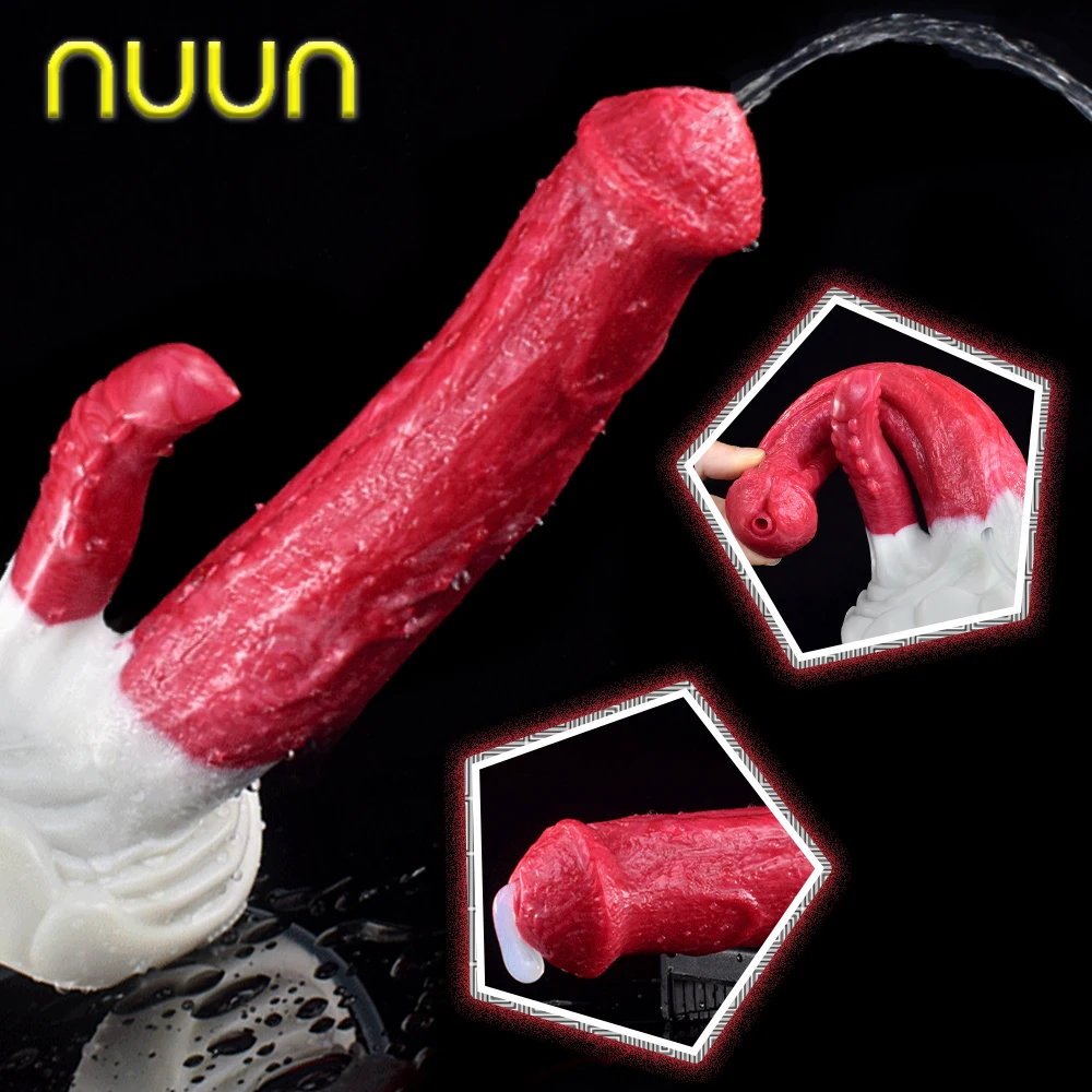 NUUN Double Dick Penetation Anal Plug Ejaculation Silicone Dildo Squirt Sexy Adult Toy Tentacle Stimulate for Women Masturbation