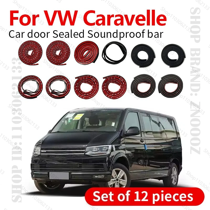 

Для VW Caravelle T6 T7 Уплотнительная лента для двери автомобиля Резиновая двухслойная уплотнительная лента Звукоизоляционная лента Пылезащитная уплотнительная лента Набор из 12 шт.