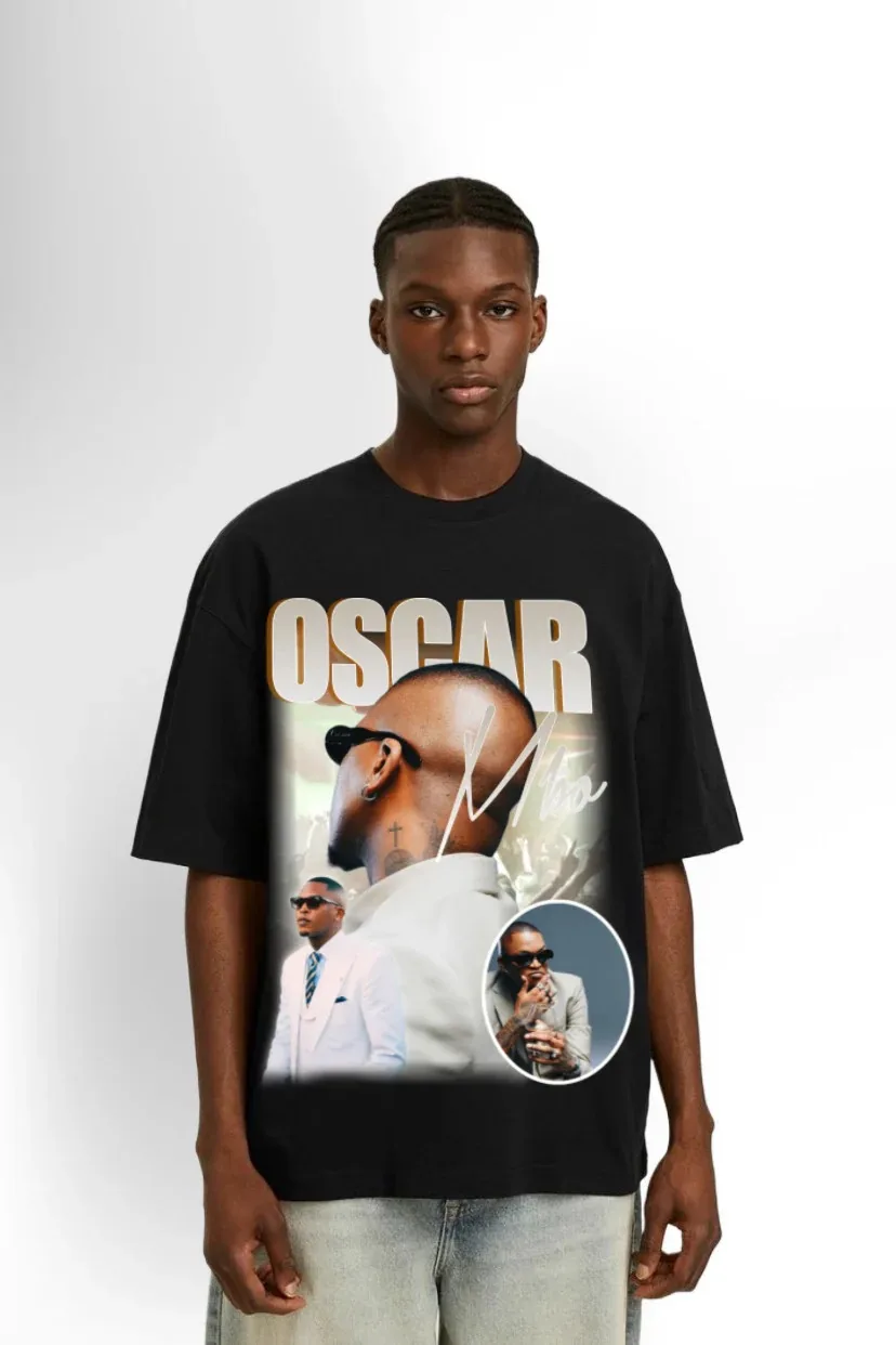 2025-26 الصيف أوسكار Mbo 100% القطن الخالص المطبوعة مغني الراب الهيب هوب الاتجاه تي شيرت للجنسين الرجال تنفس المتضخم المحملة تنفس #1