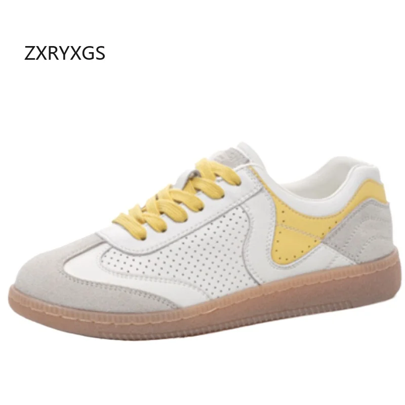 

ZXRYXGS мягкие дышащие кроссовки из воловьей кожи, туфли на плоской подошве, 2029, удобные мягкие женские кроссовки большого размера, модная обувь на плоской подошве