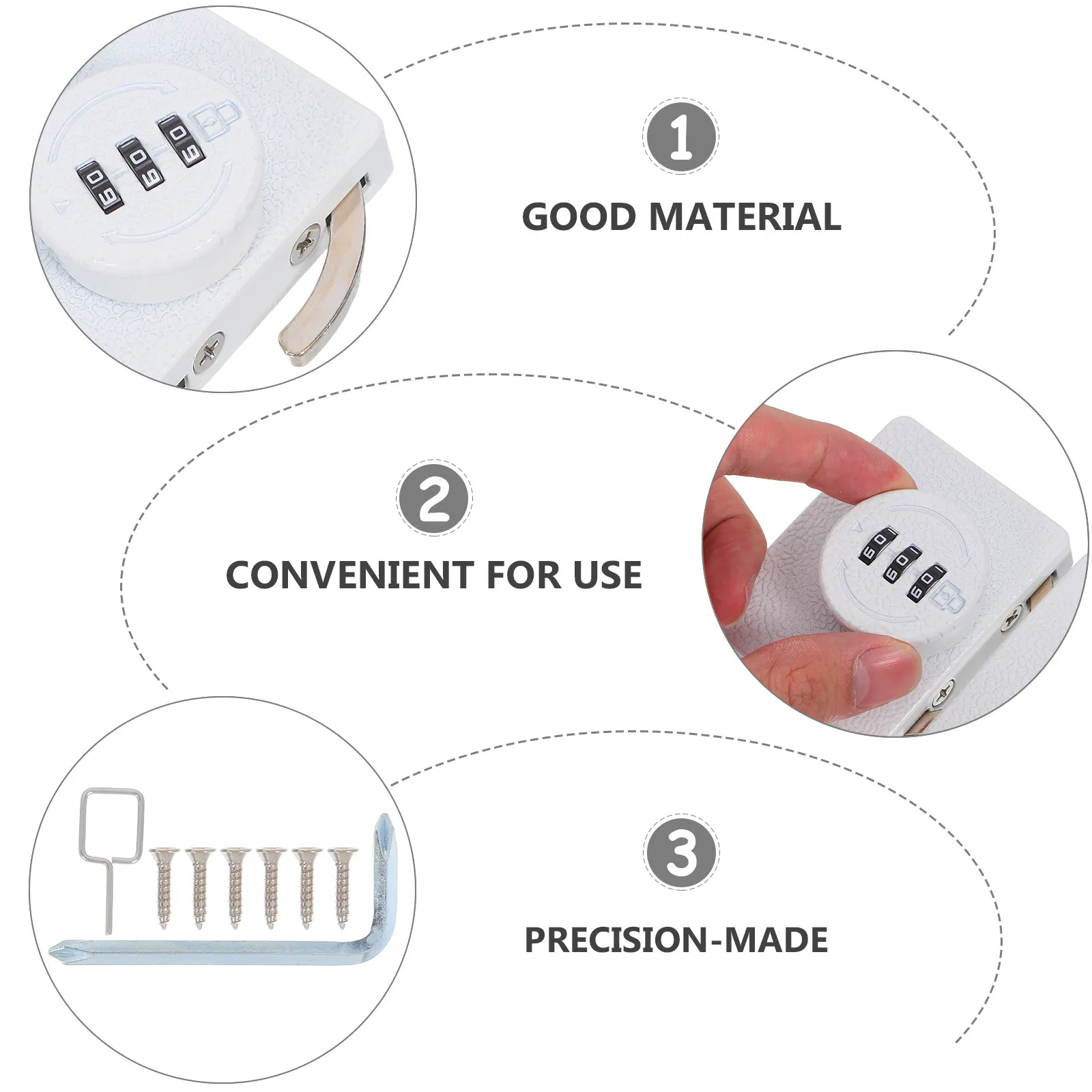Bifold Door Cabinet Lock Keyless Mechanical Combination Password Lock Zinc Alloy for Wardrobe Cupboard Closet Pantry Sliding