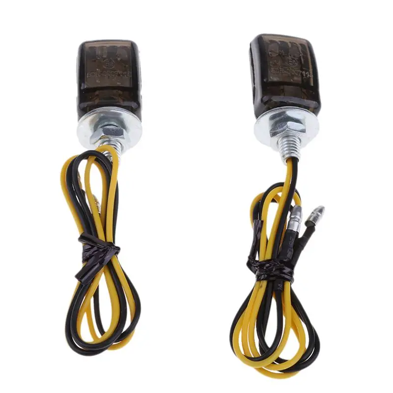 A11M-12Pcs Universal LED Black Mini Tiny Small Indicators Turn Signals Motorcycle Motor Bike For