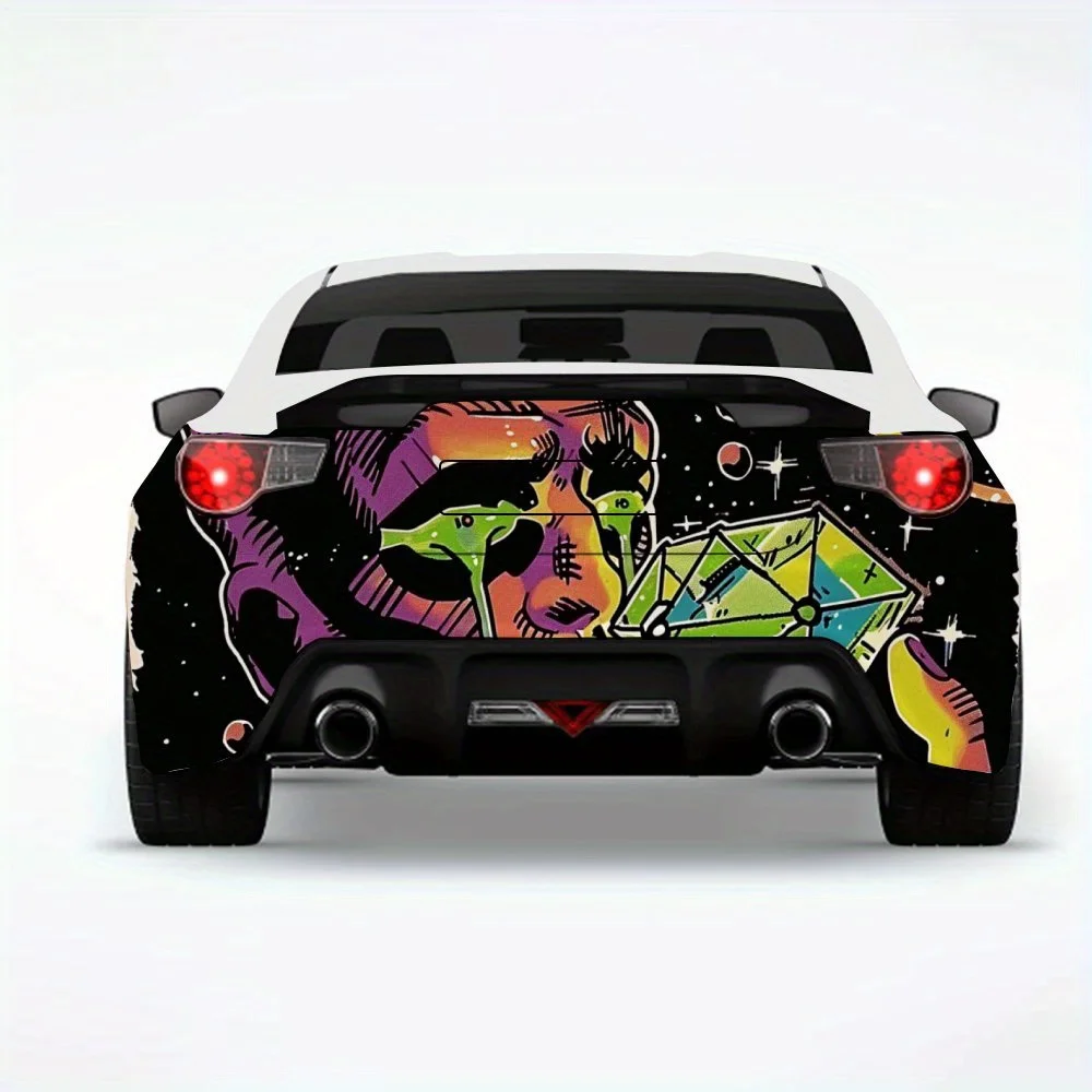 

Научно-фигурка комиксов, автомобильная наклейка, виниловая наклейка на заднюю часть автомобиля, водонепроницаемые самоклеящиеся виниловые наклейки для хвоста и бампера автомобиля, De