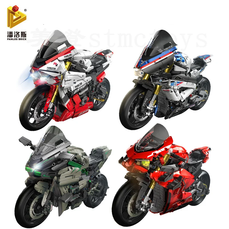 1:5 Motorcycle Building Blocks City Racing Motor Bike Assembly Bricks Desktop Decoration Toys Gifts For Children