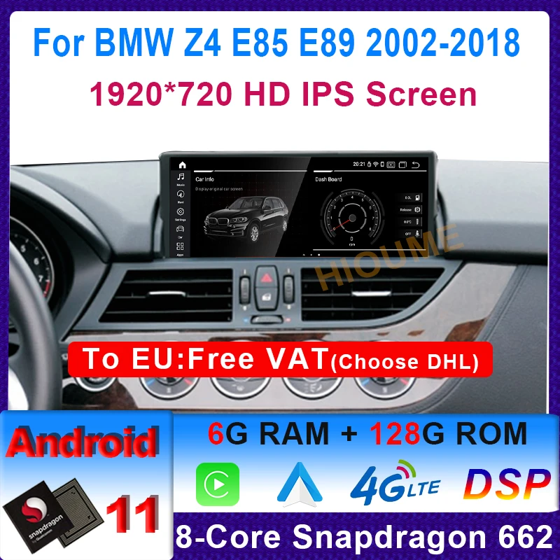 

Android 11 Qualcomm For BMW Z4 E85 E89 Multimedia Player Auto Radio GPS Navigation Car DVD Player IPS Screen Headunit Joystick