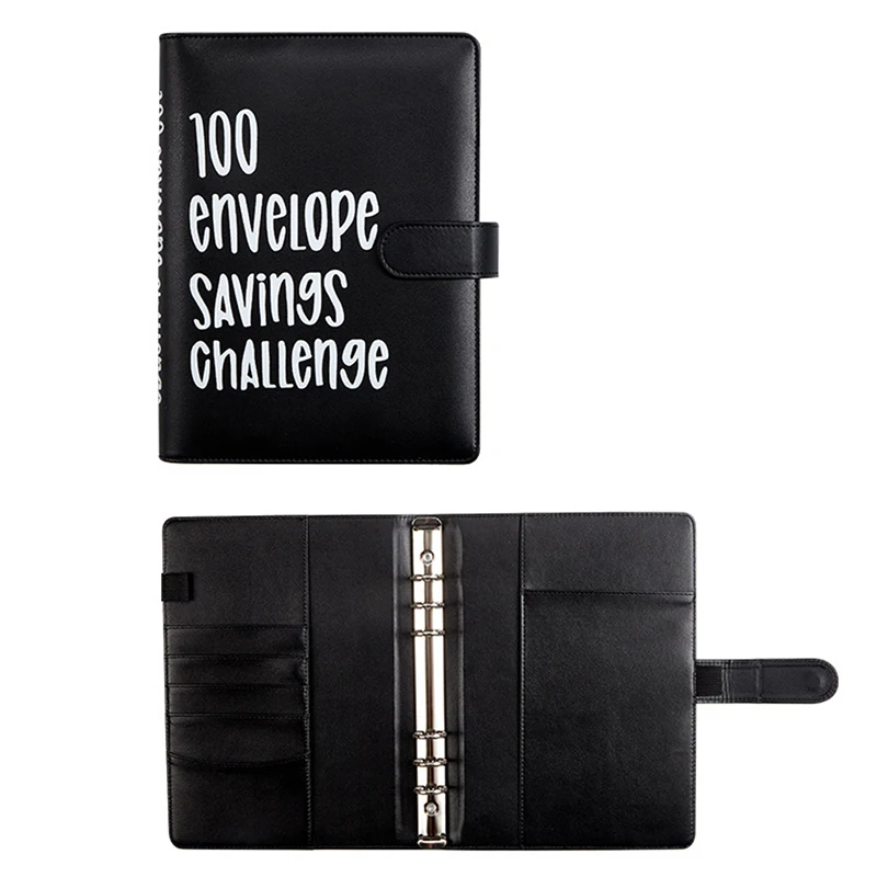100ซองซองเก็บเงินท้าทายสมุดงบประมาณ52สัปดาห์พร้อมซองเงินสดทองคำสีกุหลาบแวววาว