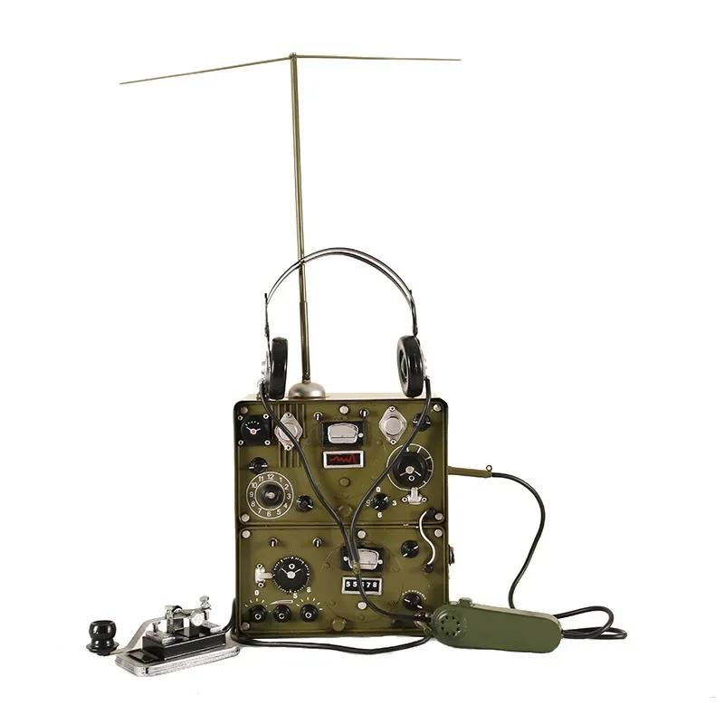 

Retro old-fashioned handmade creative radio transmitter telegraph model props foyer decoration ornament