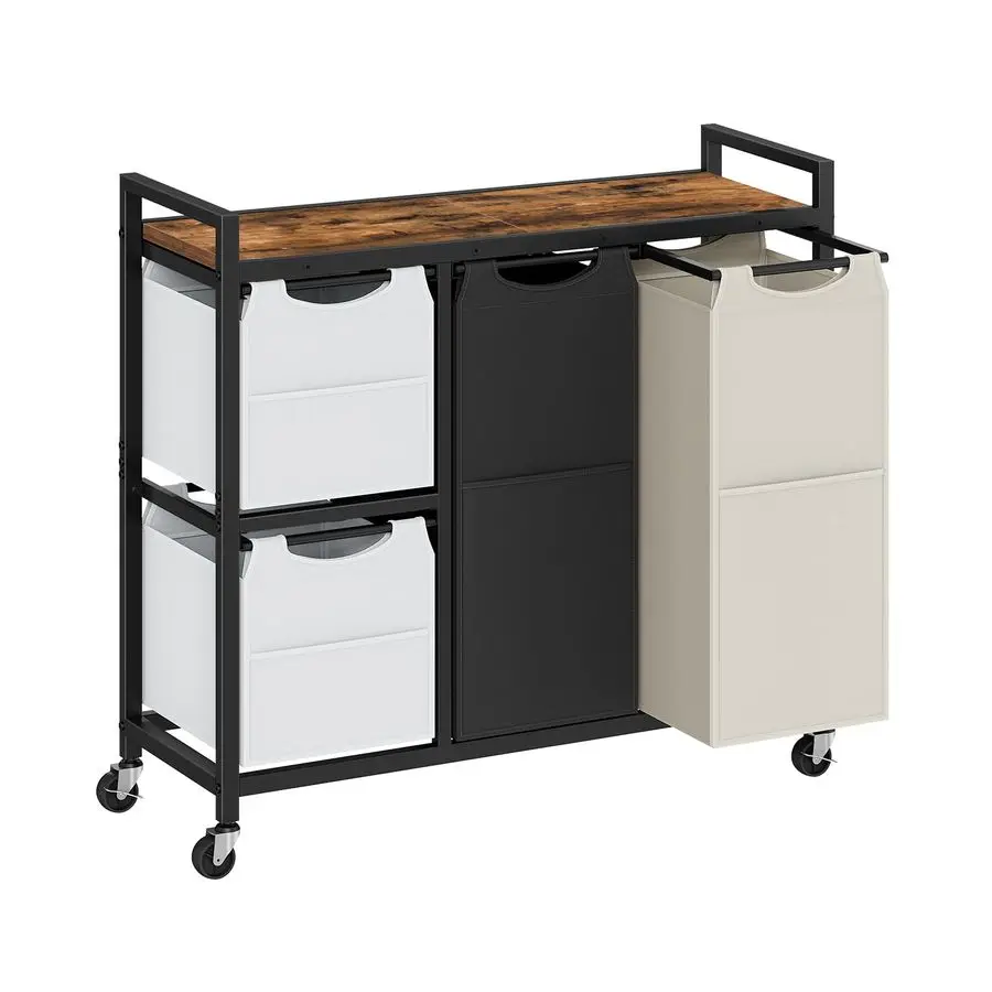 

Сортировщик для белья с 4 секциями, 39 галлонов. Корзина для белья на колесиках 147 л, выдвижная, со съемной полкой, модель B