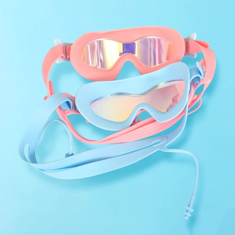 Professional Swimming Goggles for Children Swim Glasses Earplugs Waterproof Anti-fog UV Protection Adjustable Kids Swim Eyewear