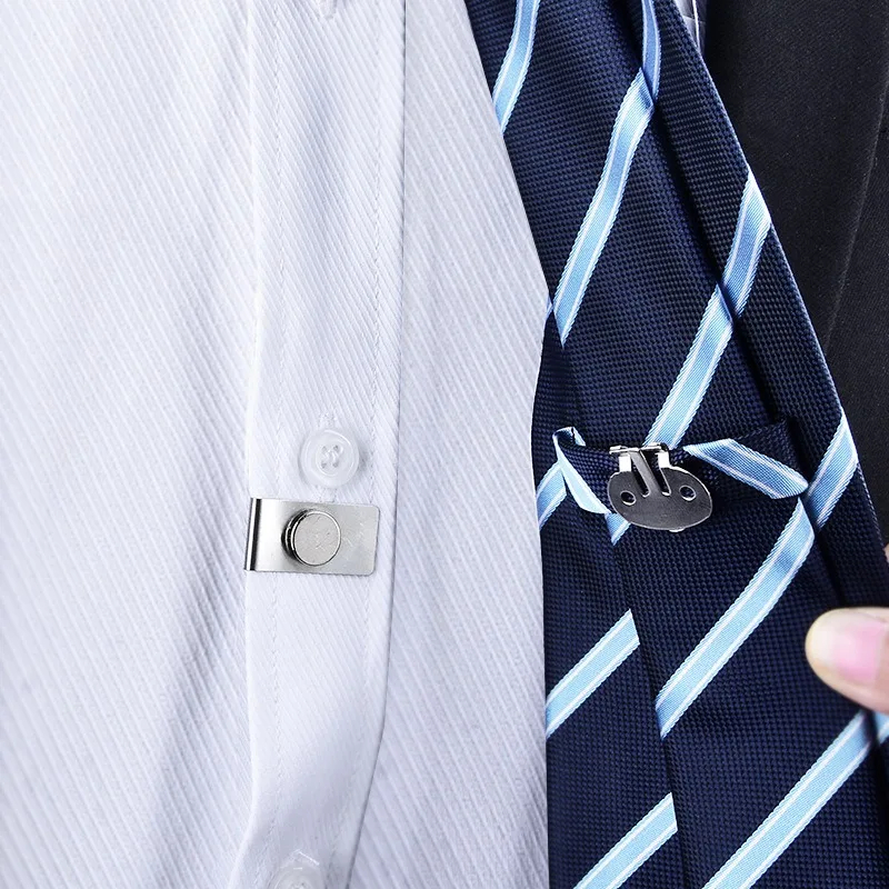Magnetic Invisible Tie Clip Wrinkle‑free No‑trace Shirt Fastener Anti‑flap Hidden Neck‑wear Holder Accessory Supporting Secure