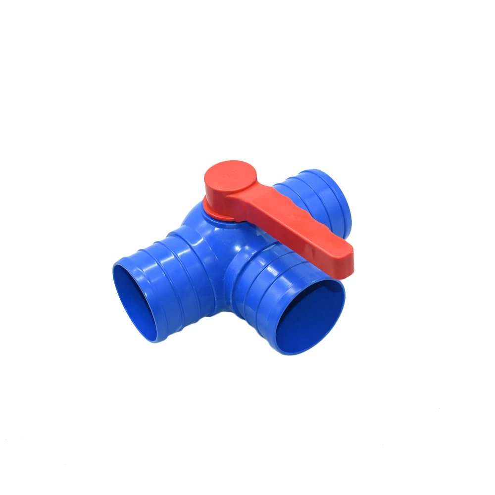 50/63/75/100mm Water Tape Hose Connector Tap Tee Splitter Straight Water Shut-off Valve Coupler Irrigation Fittings Ball Valve