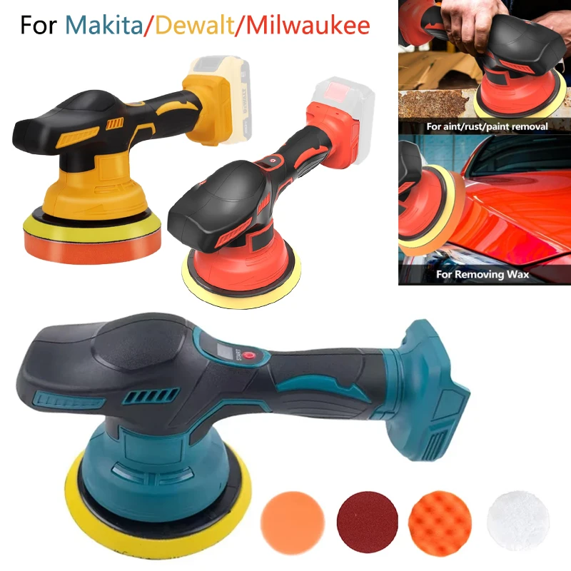 

Cordless Car Polisher 8 Gears Electric Waxing Sanding Sealing Glaze Tool for Makita/DeWalt/Milwaukee 18V 20V Battery